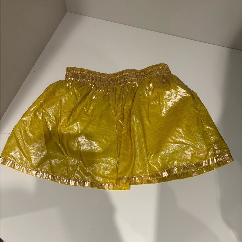 Kenzo girls metallic yellow gold short skirt sz 3